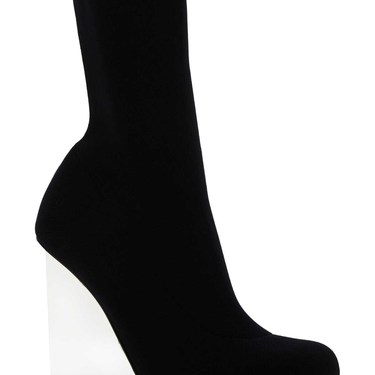 Alexander McQueen Shoes? Alexander Mcqueen Women Black Stretch Nylon Shard Ankle Boots Premium Designer Casual Shoes