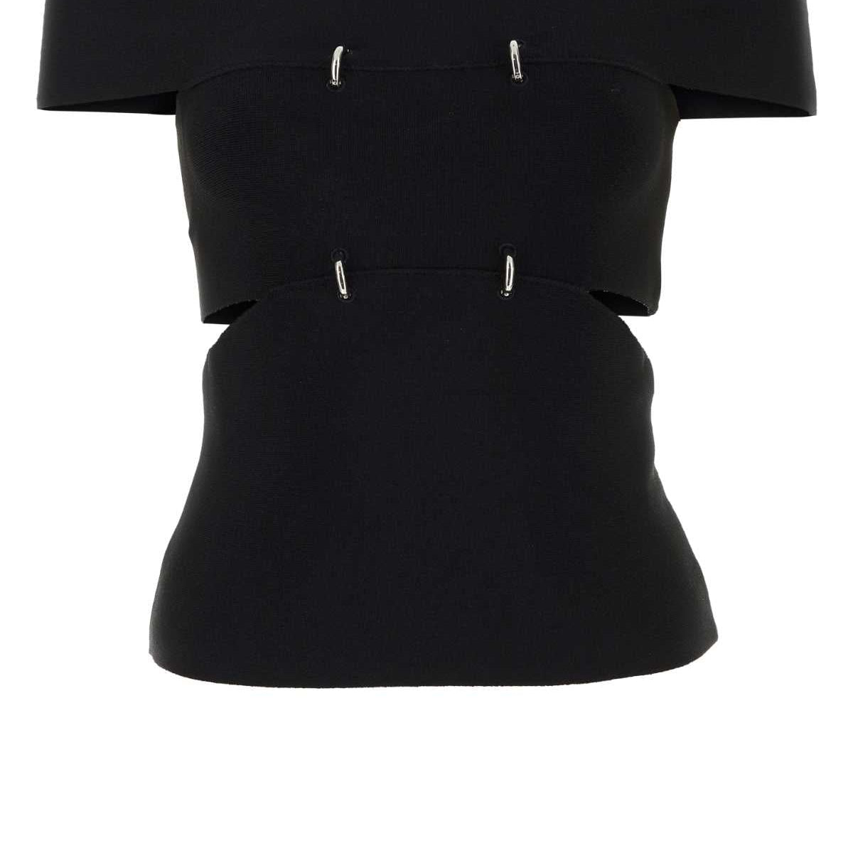 Alexander McQueen Tops? Alexander Mcqueen Women Black Stretch Viscose Blend Top Premium Designer Casual Top
