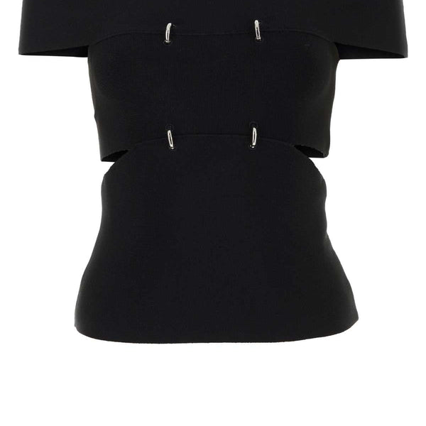 Alexander McQueen Tops? Alexander Mcqueen Women Black Stretch Viscose Blend Top Premium Designer Casual Top