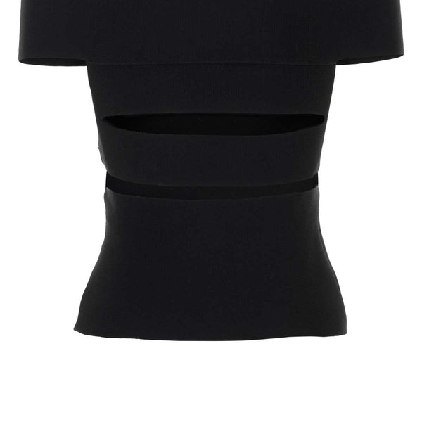Alexander McQueen Tops? Alexander Mcqueen Women Black Stretch Viscose Blend Top Premium Designer Casual Top