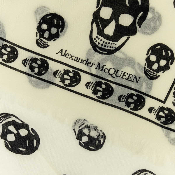 Alexander McQueen Accessories? Alexander Mcqueen Women Embroidered Wool Foulard Luxury Designer Fashion Accessory