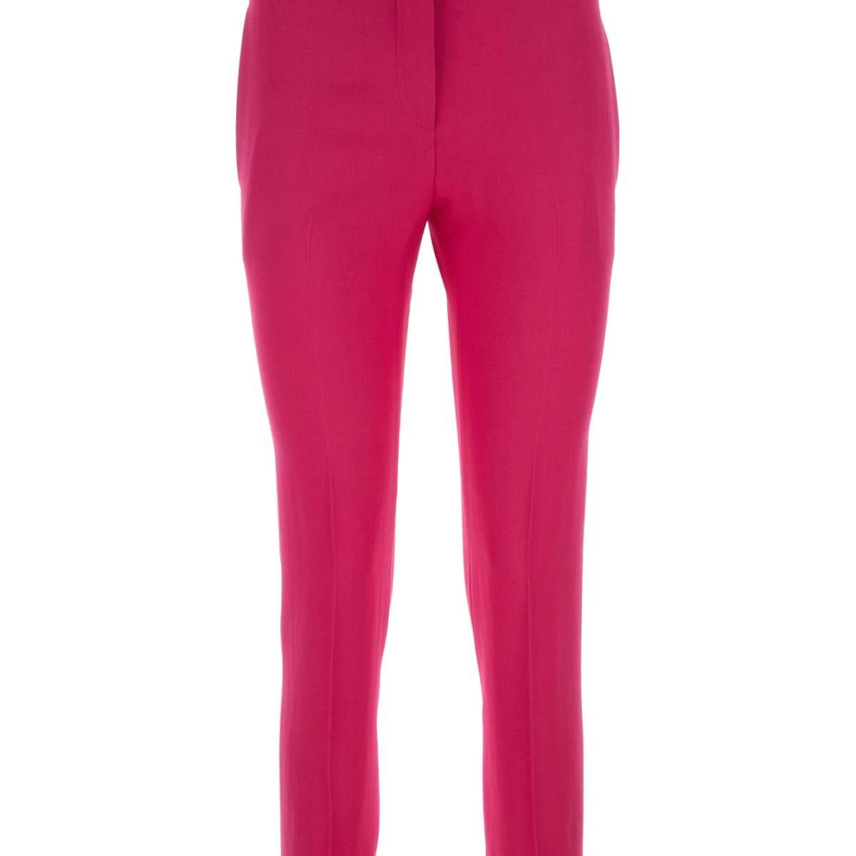 Alexander McQueen Pants? Alexander Mcqueen Women Fuchsia Crepe Pant Tailored Everyday Designer Pants