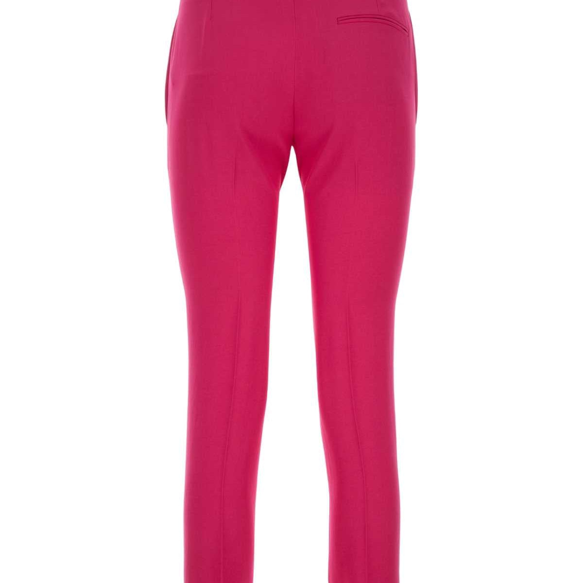 Alexander McQueen Pants? Alexander Mcqueen Women Fuchsia Crepe Pant Tailored Everyday Designer Pants