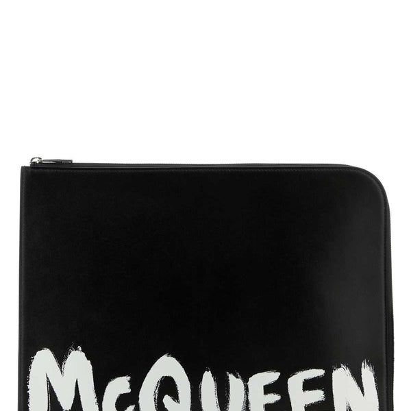 Alexander McQueen Accessories? Alexander Mcqueen Men Black Leather Document Holder Premium Everyday Designer Accessory
