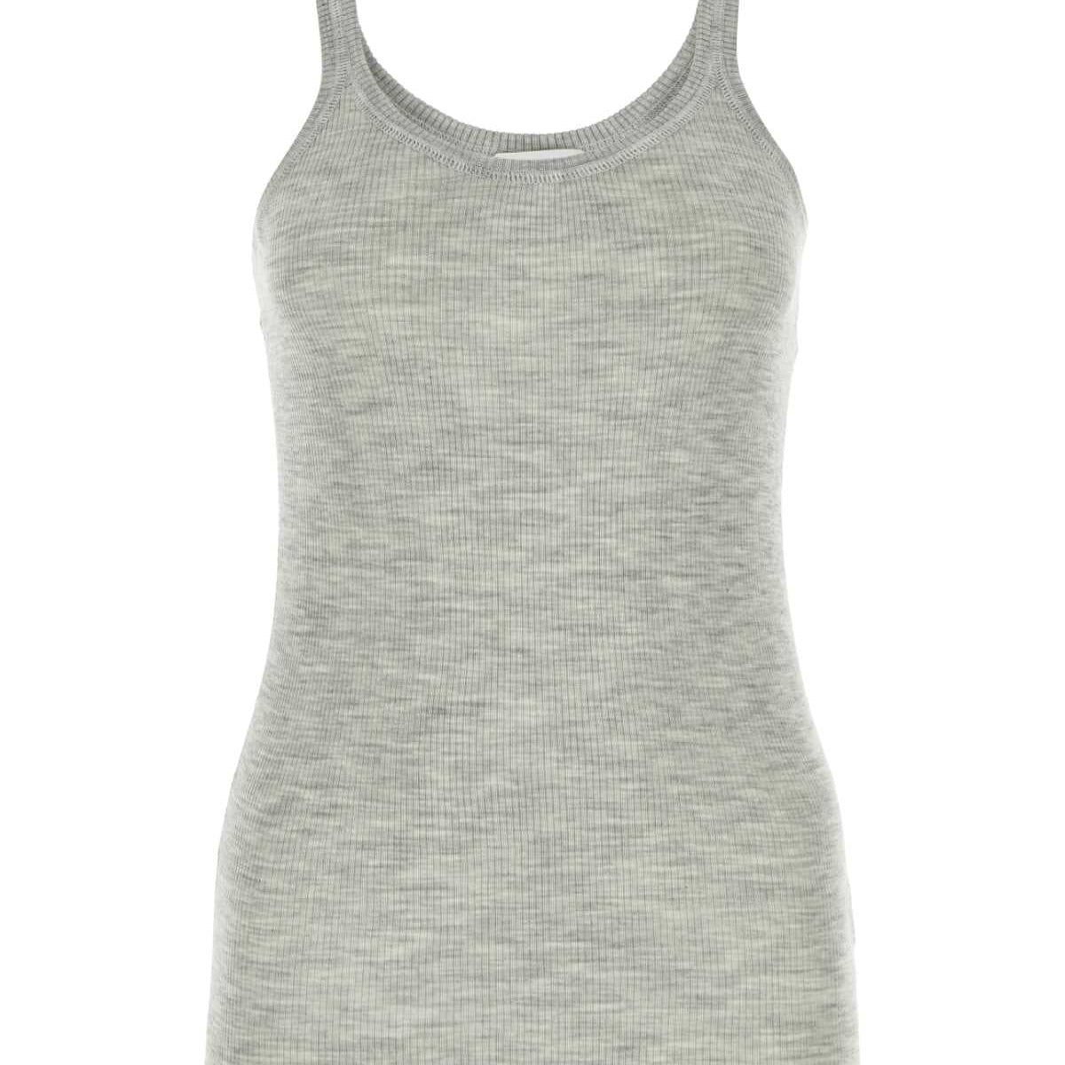 Bottega Veneta Tops? Bottega Veneta Women Melange Grey Wool Tank Top Premium Designer Casual Top