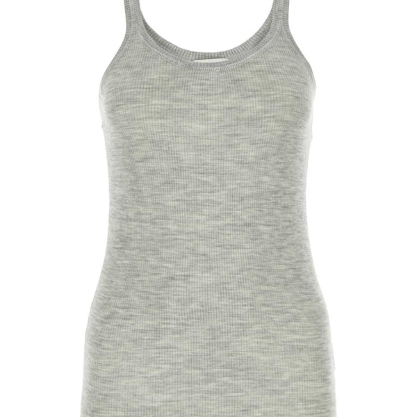 Bottega Veneta Tops? Bottega Veneta Women Melange Grey Wool Tank Top Premium Designer Casual Top