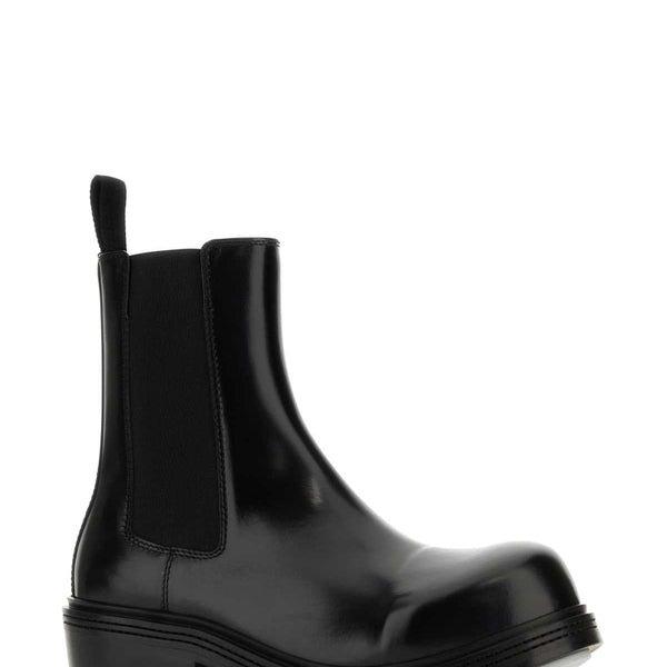 Bottega Veneta Shoes - Bottega Veneta Men Black Leather Fireman Ankle Boots Luxury Lifestyle Designer Footwear