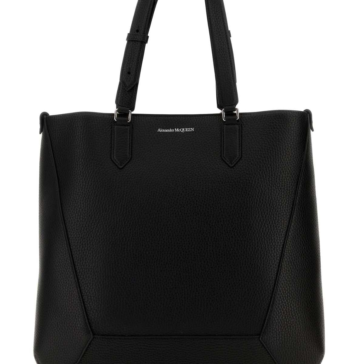 Alexander McQueen Bags? Alexander Mcqueen Men Black Leather Medium Edge Shopping Bag Premium Designer Shoulder Bag