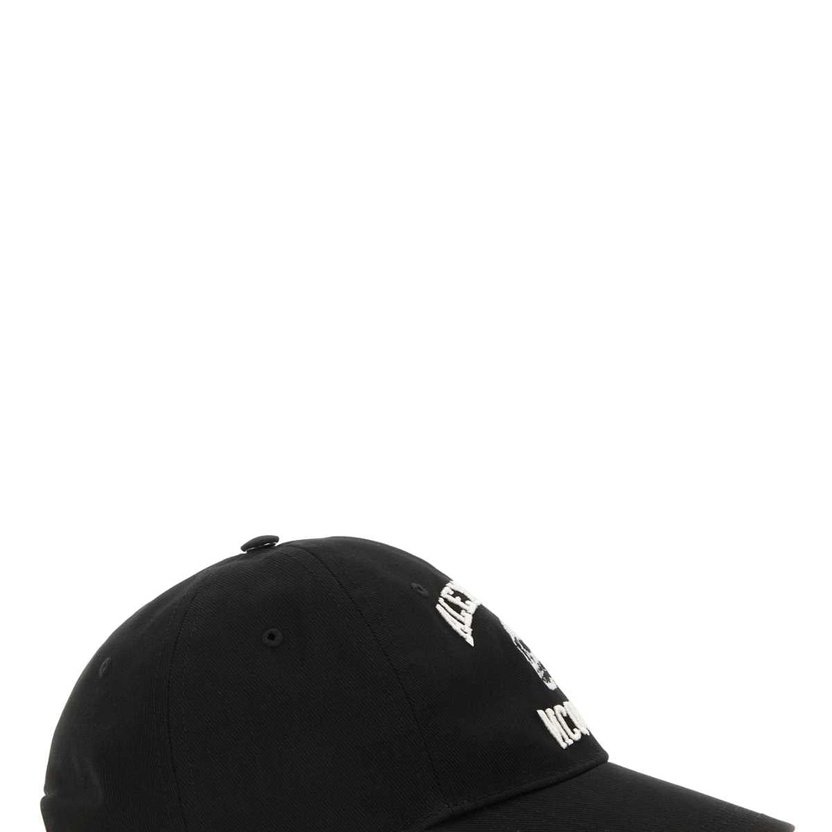 Alexander McQueen Hats? Alexander Mcqueen Men Black Cotton Varsity Skull Baseball Cap Casual Everyday Designer Cap