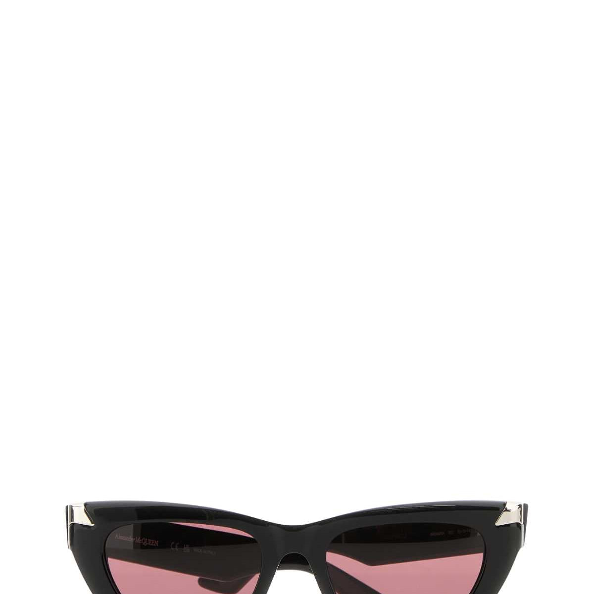 Alexander McQueen Sunglasses? Alexander Mcqueen Women Black Acetate Punk Rivet Sunglasses Premium Fashion Designer Sunglasses