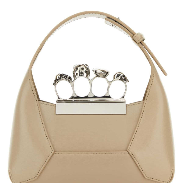 Alexander McQueen Bags? Alexander Mcqueen Women Sand Leather Mini Jewelled Hobo Handbag Premium Designer Shoulder Bag
