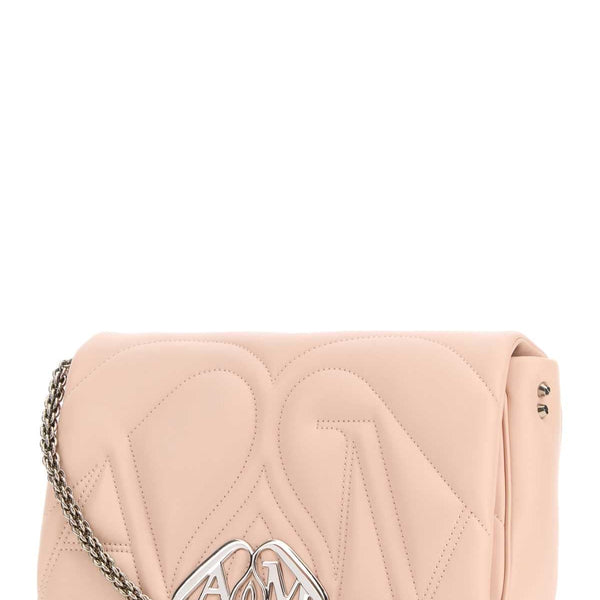 Alexander McQueen Bags? Alexander Mcqueen Women Pink Leather Small Seal Shoulder Bag Premium Designer Shoulder Bag