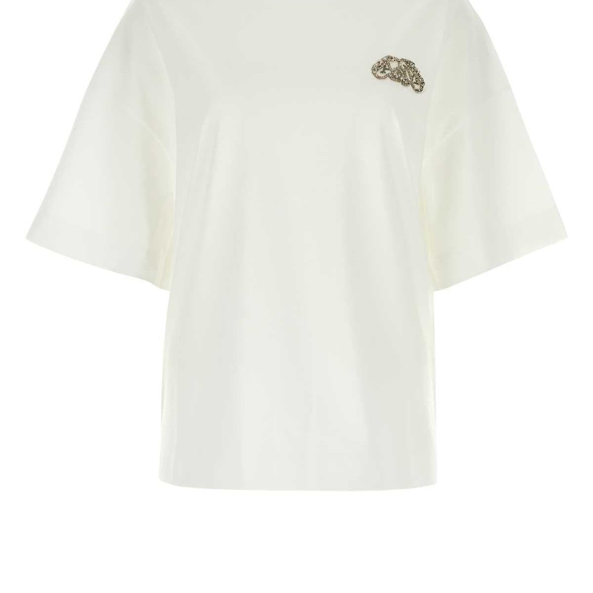 Alexander McQueen T-Shirts? Alexander Mcqueen Women White Cotton Oversize T-Shirt Casual Everyday Designer Tee