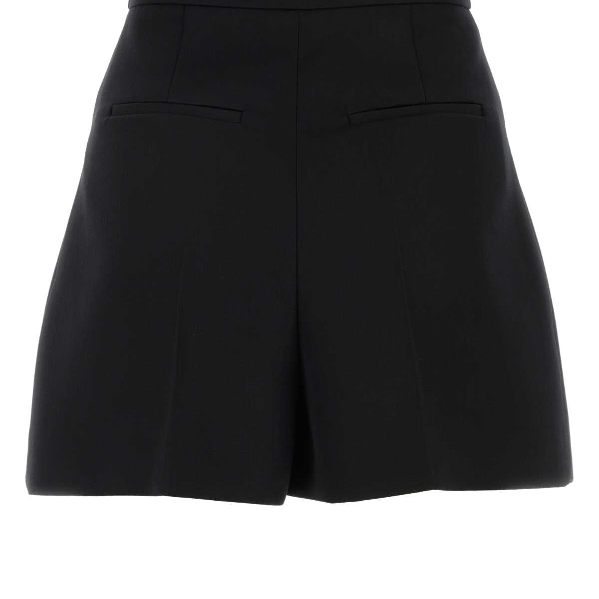 Alexander McQueen Shorts? Alexander Mcqueen Women Black Wool Shorts Everyday Lightweight Designer Shorts