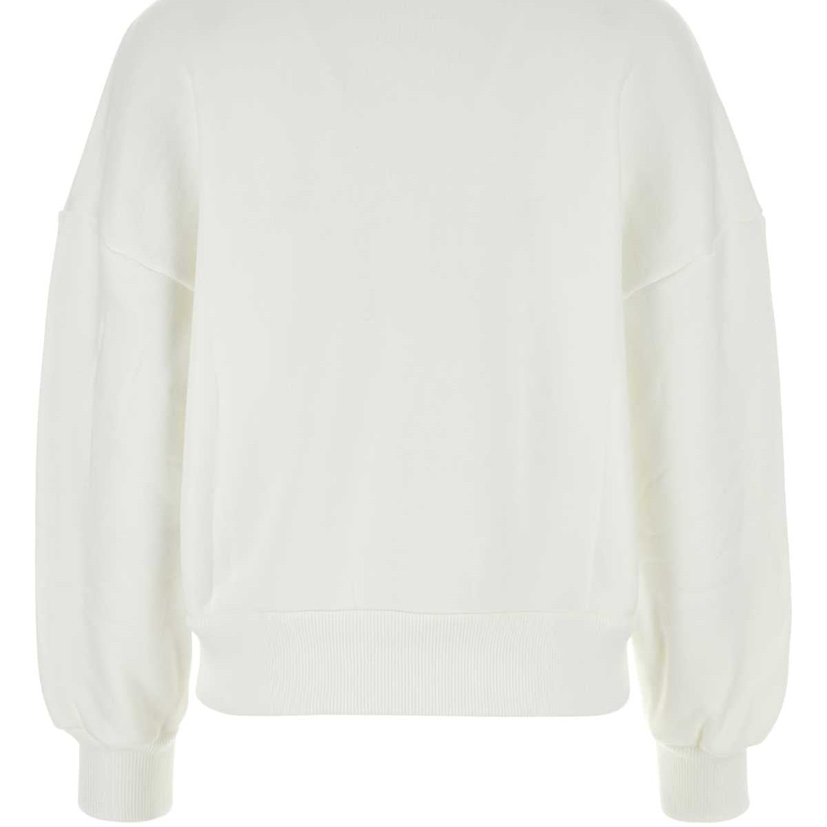 Alexander McQueen Hoodies? Alexander Mcqueen Women White Cotton Sweatshirt Comfortable Luxury Streetwear Hoodie