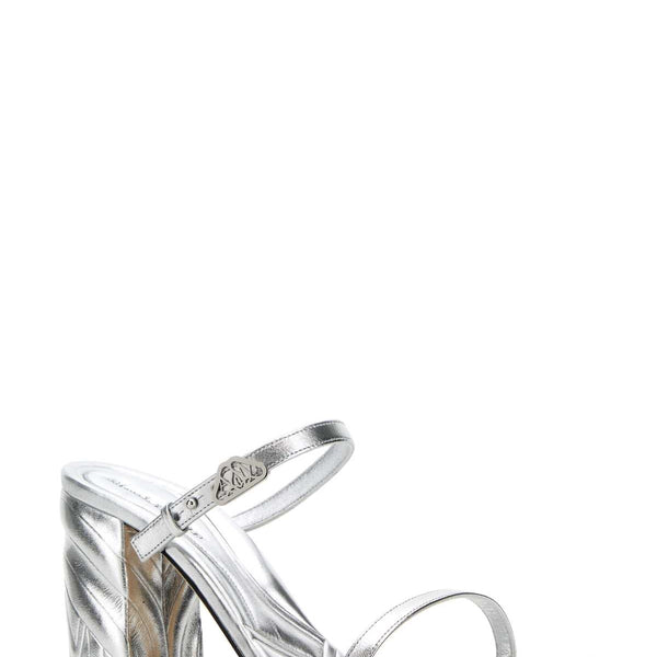 Alexander McQueen Accessories? Alexander Mcqueen Women Silver Leather Seal Mules Luxury Designer Fashion Accessory