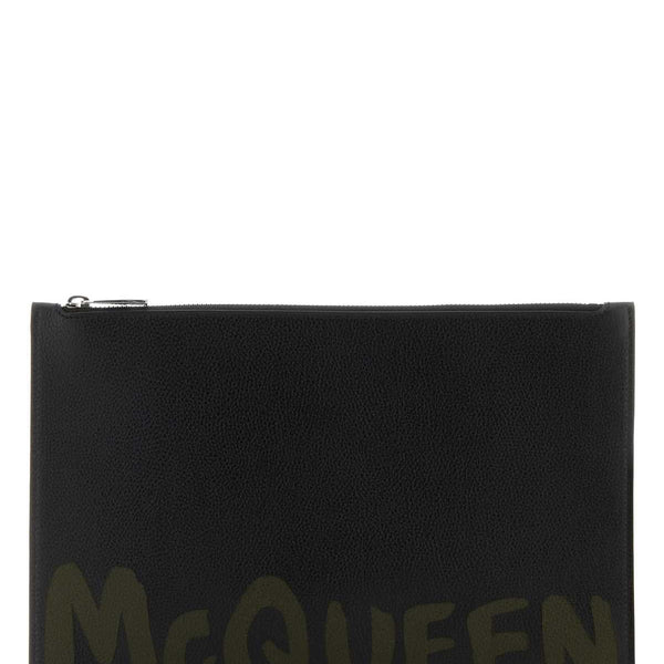 Alexander McQueen Bags? Alexander Mcqueen Men Black Leather Clutch Premium Designer Shoulder Bag