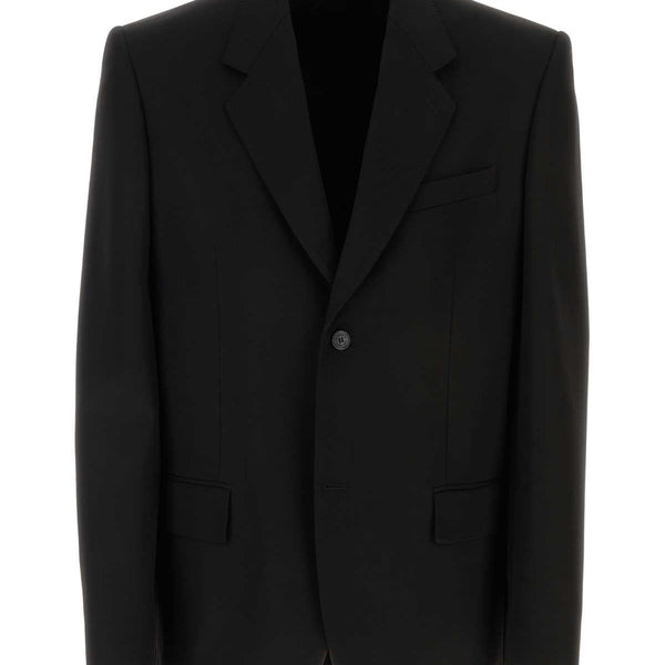 Balenciaga Jackets? Balenciaga Men Black Wool Blazer Luxury Designer Outerwear Jacket