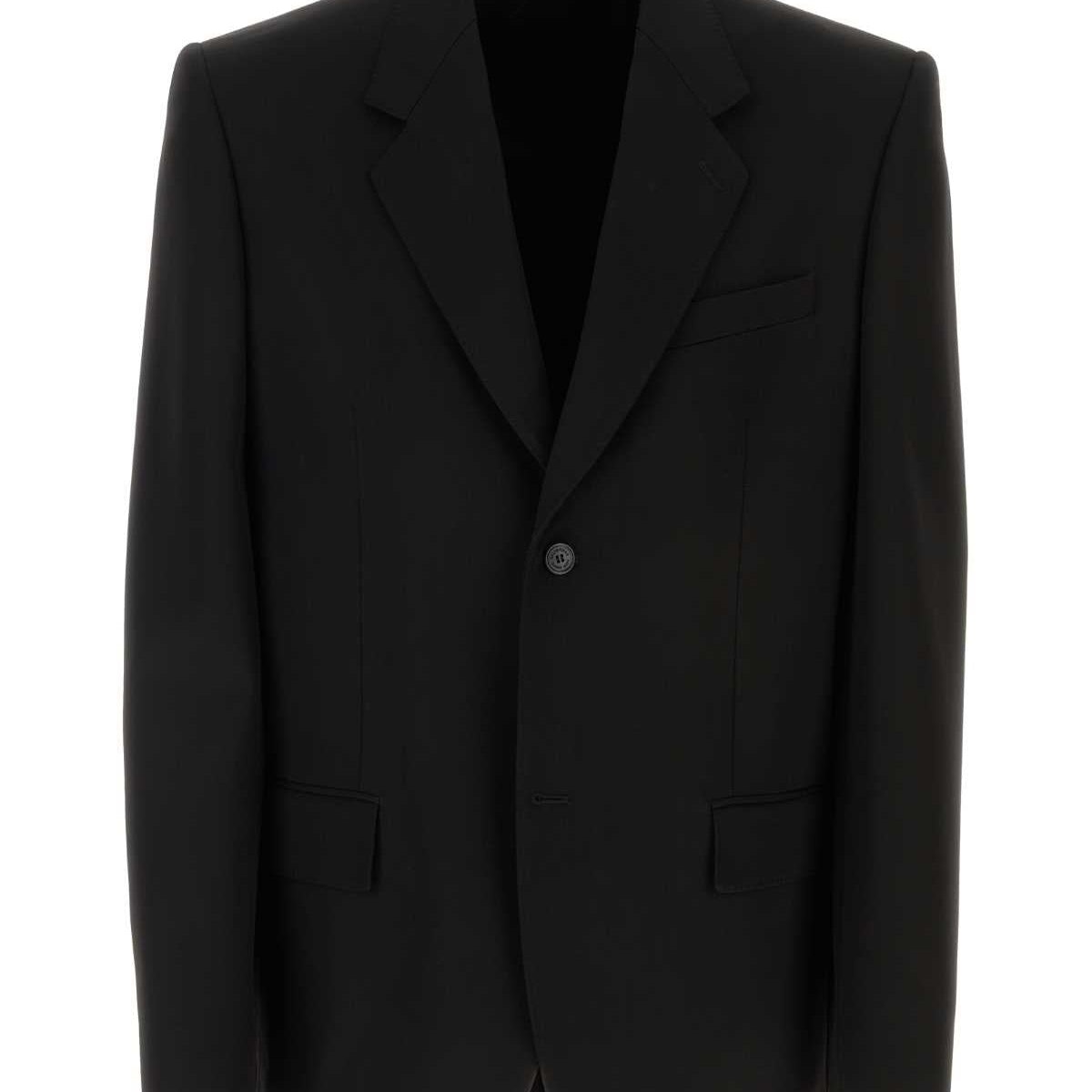 Balenciaga Jackets? Balenciaga Men Black Wool Blazer Premium Casual Designer Jacket