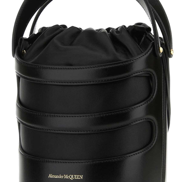 Alexander McQueen Bags? Alexander Mcqueen Women Black Leather The Rise Bucket Bag Elegant Everyday Designer Handbag