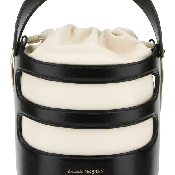 Alexander McQueen Bags? Alexander Mcqueen Women Two-Tone Leather The Rise Bucket Bag Elegant Everyday Designer Handbag