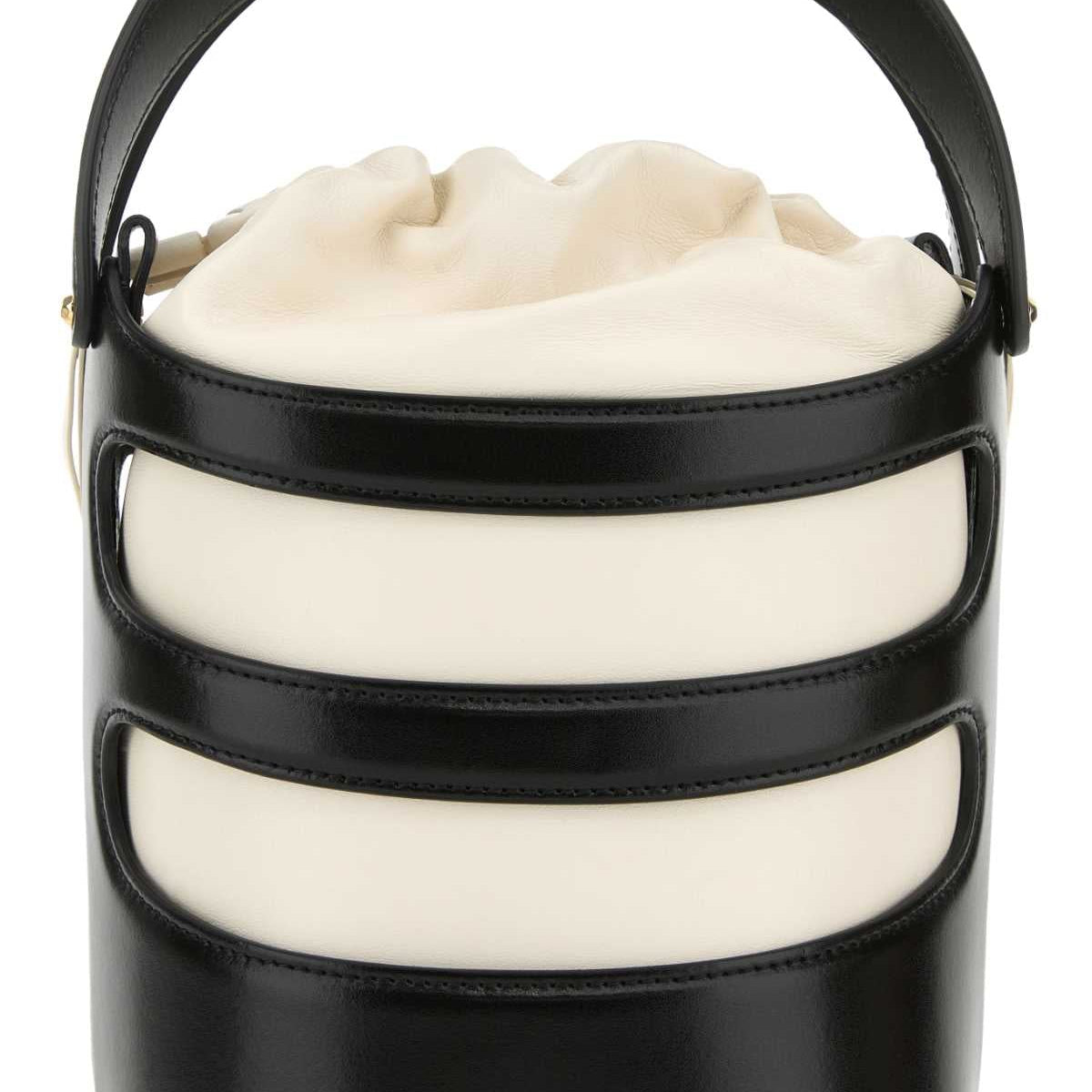 Alexander McQueen Bags? Alexander Mcqueen Women Two-Tone Leather The Rise Bucket Bag Elegant Everyday Designer Handbag