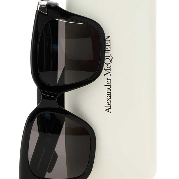 Alexander McQueen Sunglasses? Alexander Mcqueen Women Black Acetate Punk Rivet Sunglasses Premium Fashion Designer Sunglasses