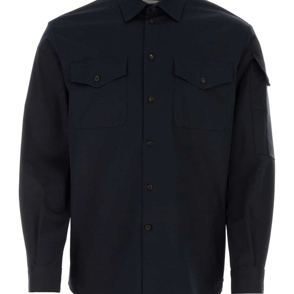 Alexander McQueen Tops? Alexander Mcqueen Men Midnight Blue Oxford Shirt Premium Designer Casual Top