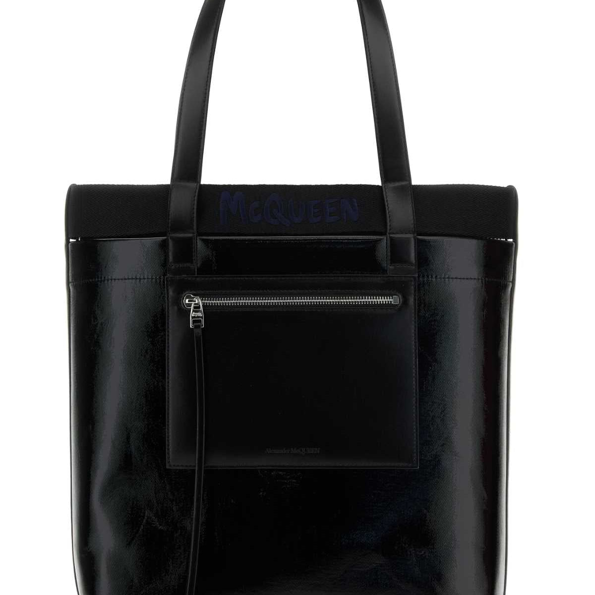 Alexander McQueen Bags? Alexander Mcqueen Men Black Canvas Shopping Bag Premium Designer Shoulder Bag