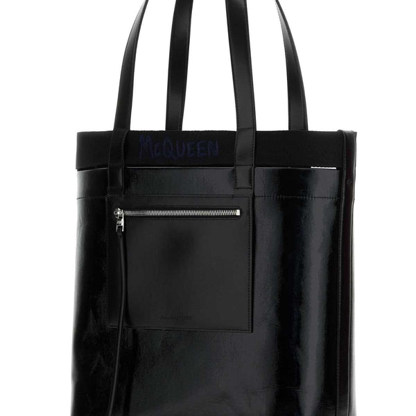 Alexander McQueen Bags? Alexander Mcqueen Men Black Canvas Shopping Bag Premium Designer Shoulder Bag