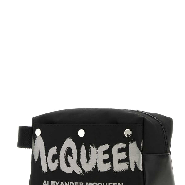 Alexander McQueen Accessories? Alexander Mcqueen Men Black Fabric Mcqueen Graffiti Beauty Case Premium Everyday Designer Accessory