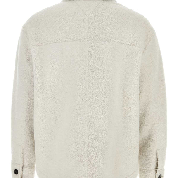 Bottega Veneta Tops? Bottega Veneta Men Chalk Shearling Oversize Shirt Premium Designer Casual Top