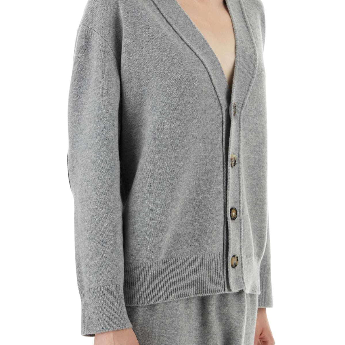 Bottega Veneta Sweaters? Bottega Veneta Women Grey Stretch Cashmere Blend Cardigan Premium Casual Designer Knitwear