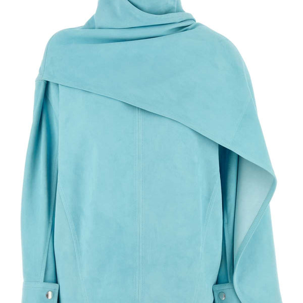 Bottega Veneta Tops? Bottega Veneta Women Light Blue Leather Blouse Elegant Everyday Designer Top