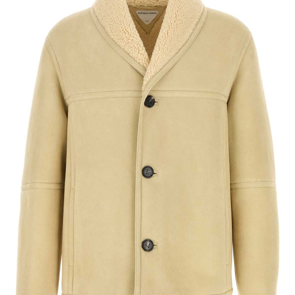 Bottega Veneta Jackets? Bottega Veneta Men Sand Shearling Jacket Luxury Designer Outerwear Jacket