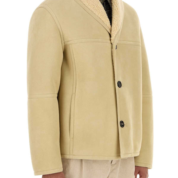 Bottega Veneta Jackets? Bottega Veneta Men Sand Shearling Jacket Luxury Designer Outerwear Jacket