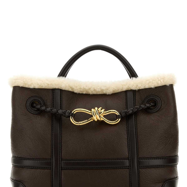 Bottega Veneta Bags? Bottega Veneta Women Brown Leather Small Andiamo Handbag Premium Designer Shoulder Bag
