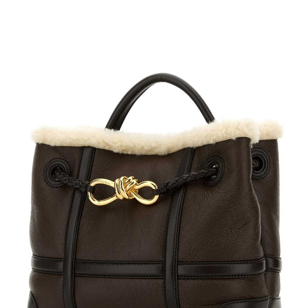Bottega Veneta Bags? Bottega Veneta Women Brown Leather Small Andiamo Handbag Premium Designer Shoulder Bag