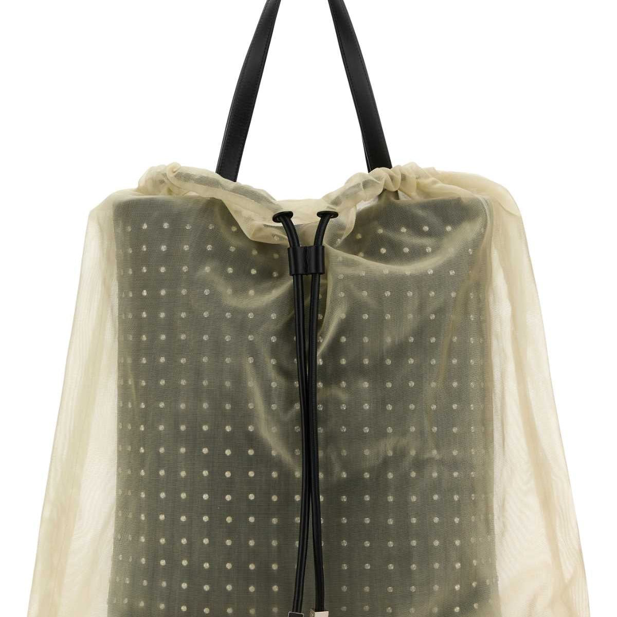 Alexander McQueen Bags? Alexander Mcqueen Women Two-Tone Leather And Tulle Nebula Shopping Bag Luxury Designer Leather Handbag