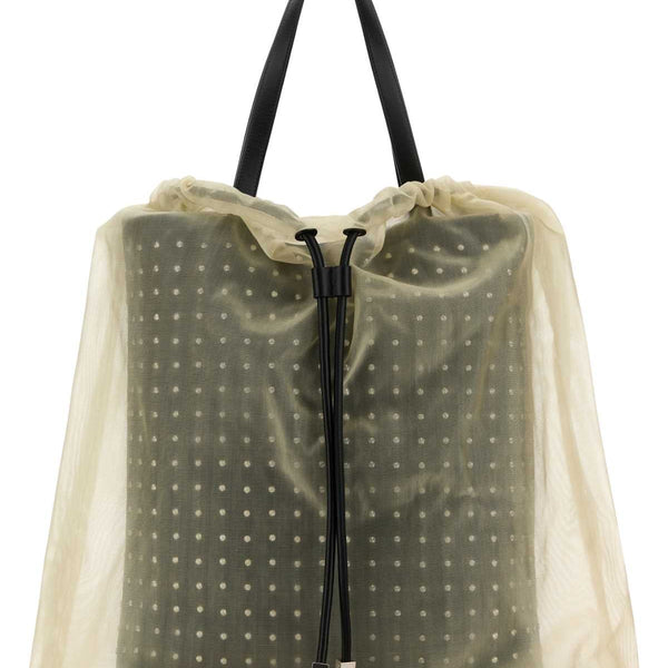 Alexander McQueen Bags? Alexander Mcqueen Women Two-Tone Leather And Tulle Nebula Shopping Bag Luxury Designer Leather Handbag