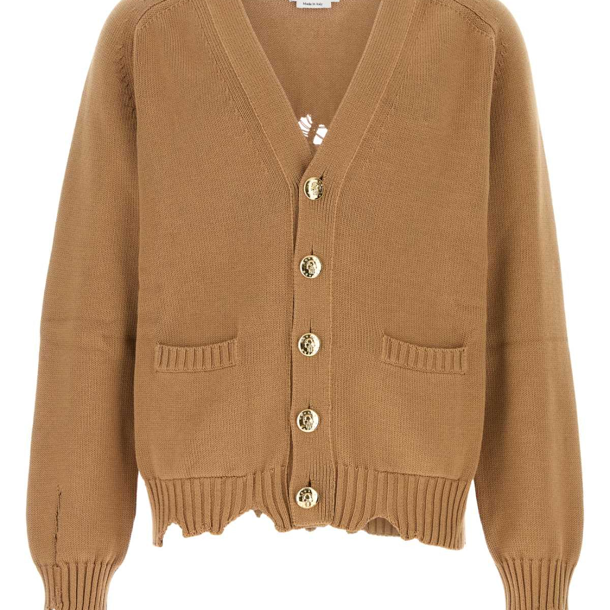Alexander McQueen Sweaters? Alexander Mcqueen Men Biscuit Cotton Cardigan Premium Casual Designer Knitwear