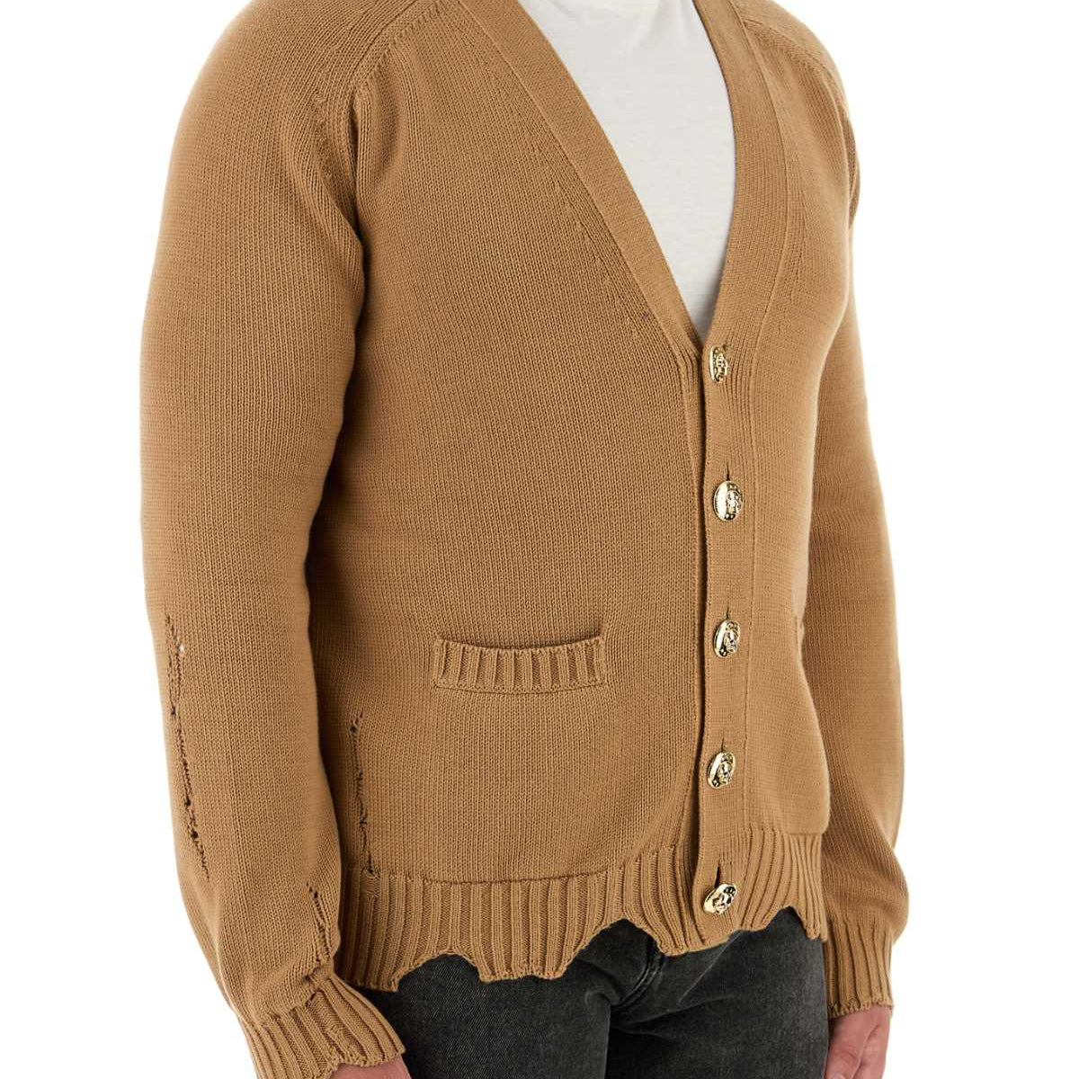 Alexander McQueen Sweaters? Alexander Mcqueen Men Biscuit Cotton Cardigan Premium Casual Designer Knitwear