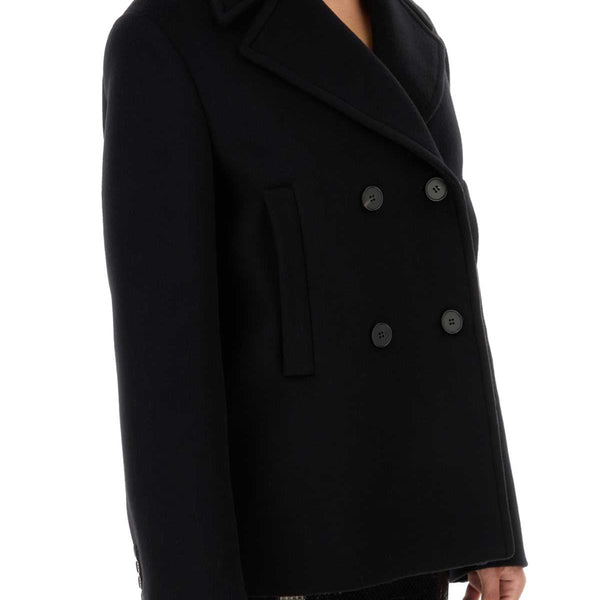 Alexander McQueen Jackets? Alexander Mcqueen Women Black Felt Coat Luxury Designer Outerwear Jacket