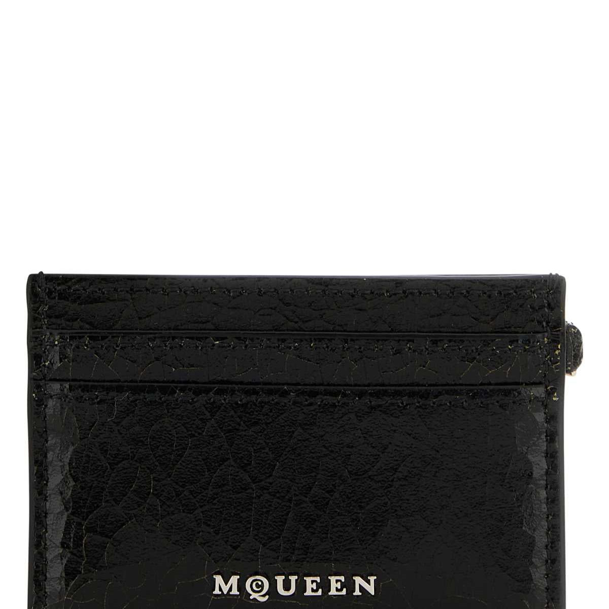 Alexander McQueen Wallets? Alexander Mcqueen Men Black Leather Card Holder Premium Leather Designer Wallet