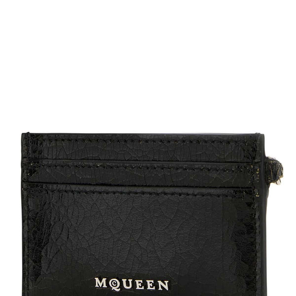 Alexander McQueen Wallets? Alexander Mcqueen Men Black Leather Card Holder Premium Leather Designer Wallet
