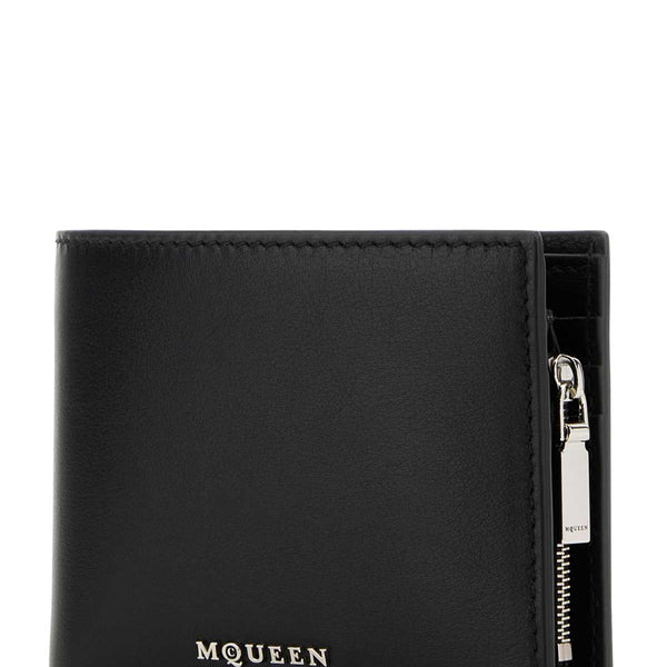 Alexander McQueen Wallets? Alexander Mcqueen Men Black Leather Wallet Compact Luxury Card Wallet