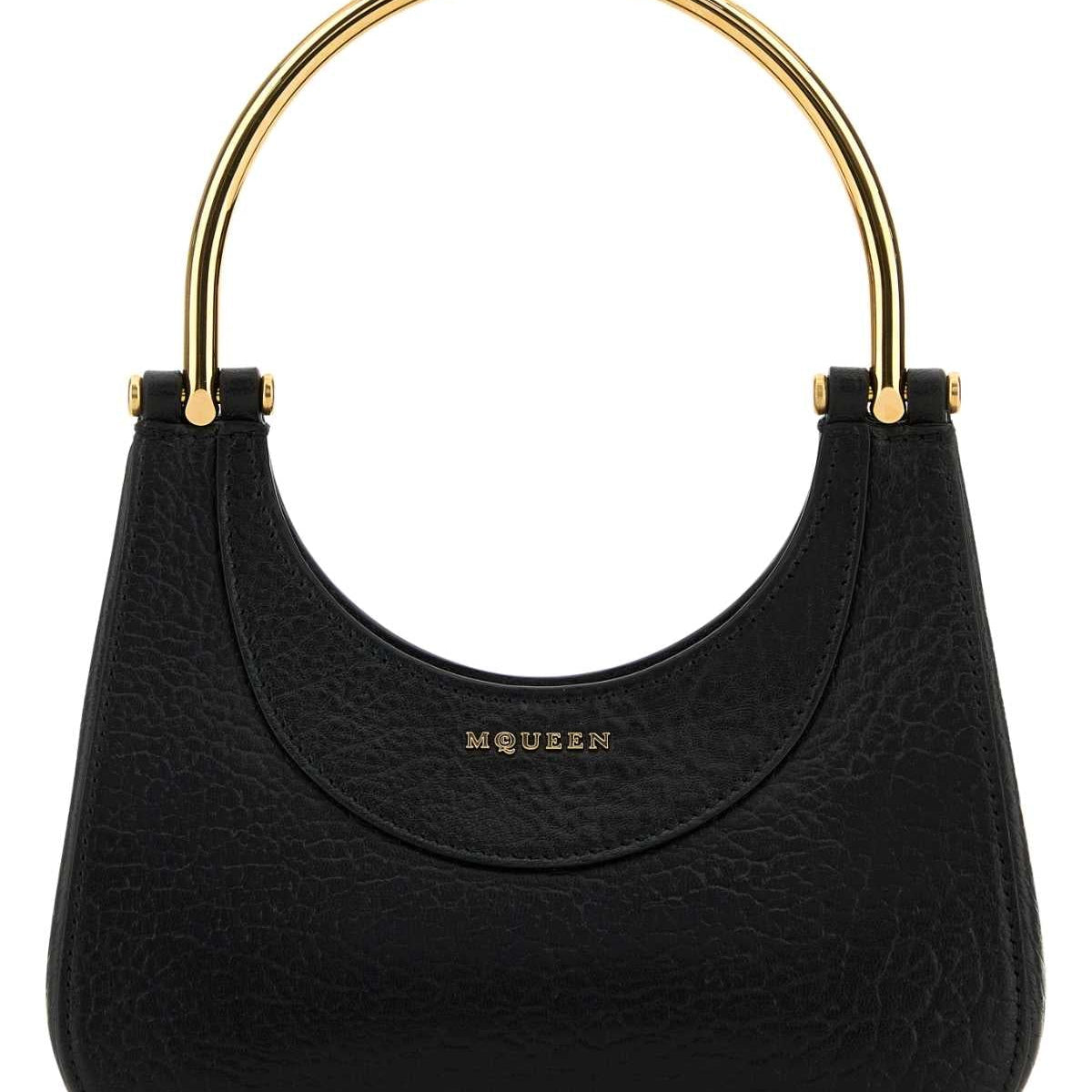 Alexander McQueen Bags? Alexander Mcqueen Women Black Leather Mini Cross-Bar Handbag Luxury Designer Leather Handbag