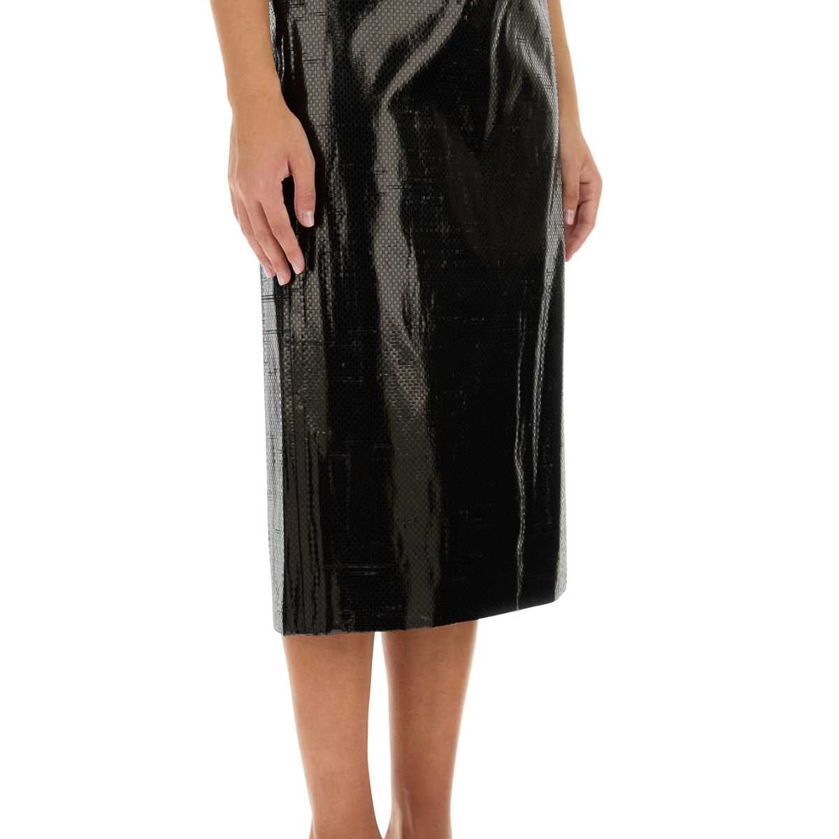 Alexander McQueen Skirts? Alexander Mcqueen Women Black Canvas Skirt Elegant Designer Casual Skirt