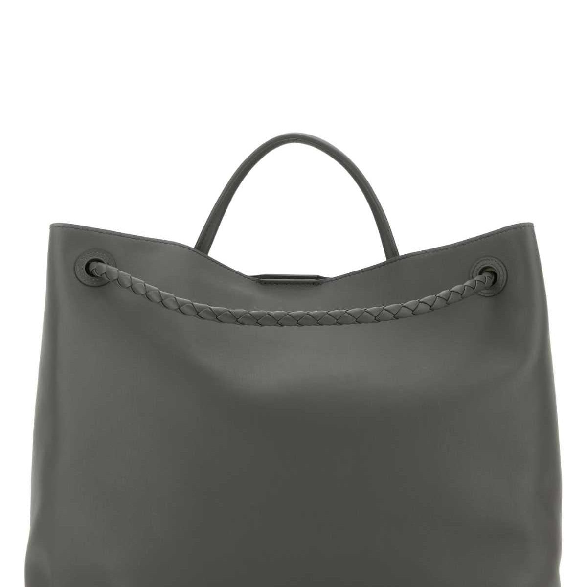 Bottega Veneta Bags? Bottega Veneta Women Dark Grey Leather Large Andiamo Shopping Bag Luxury Designer Leather Handbag