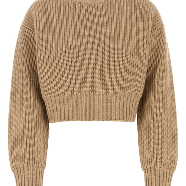 Bottega Veneta Sweaters? Bottega Veneta Women Camel Wool Blend Sweater Luxury Designer Knit Sweater